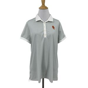 Nike Shirt Womens Extra Large White Gray Victory Dri Fit USC Trojans Golf Polo